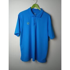 Men's Walmart Polo Shirt Size Large short sleeve Blue Logo Workwear